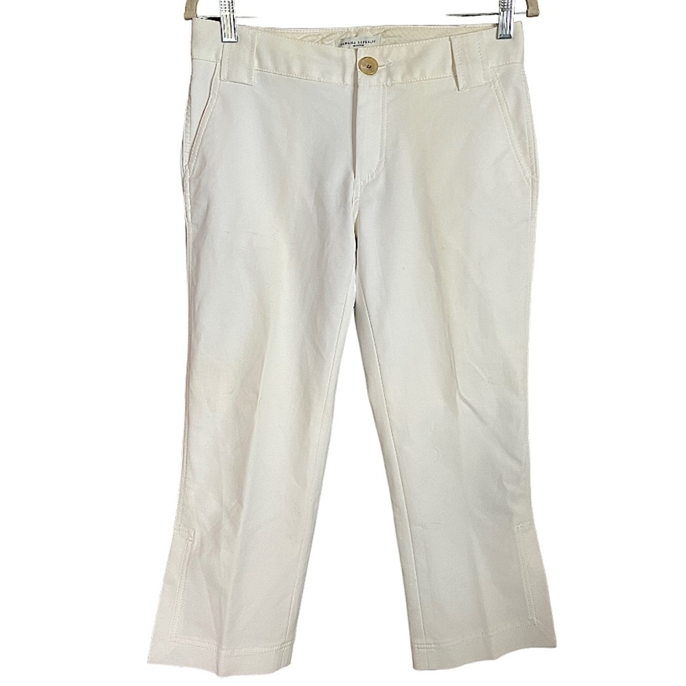 Banana Republic Cream White Martin Fit Straight Leg Stretch Pants 4